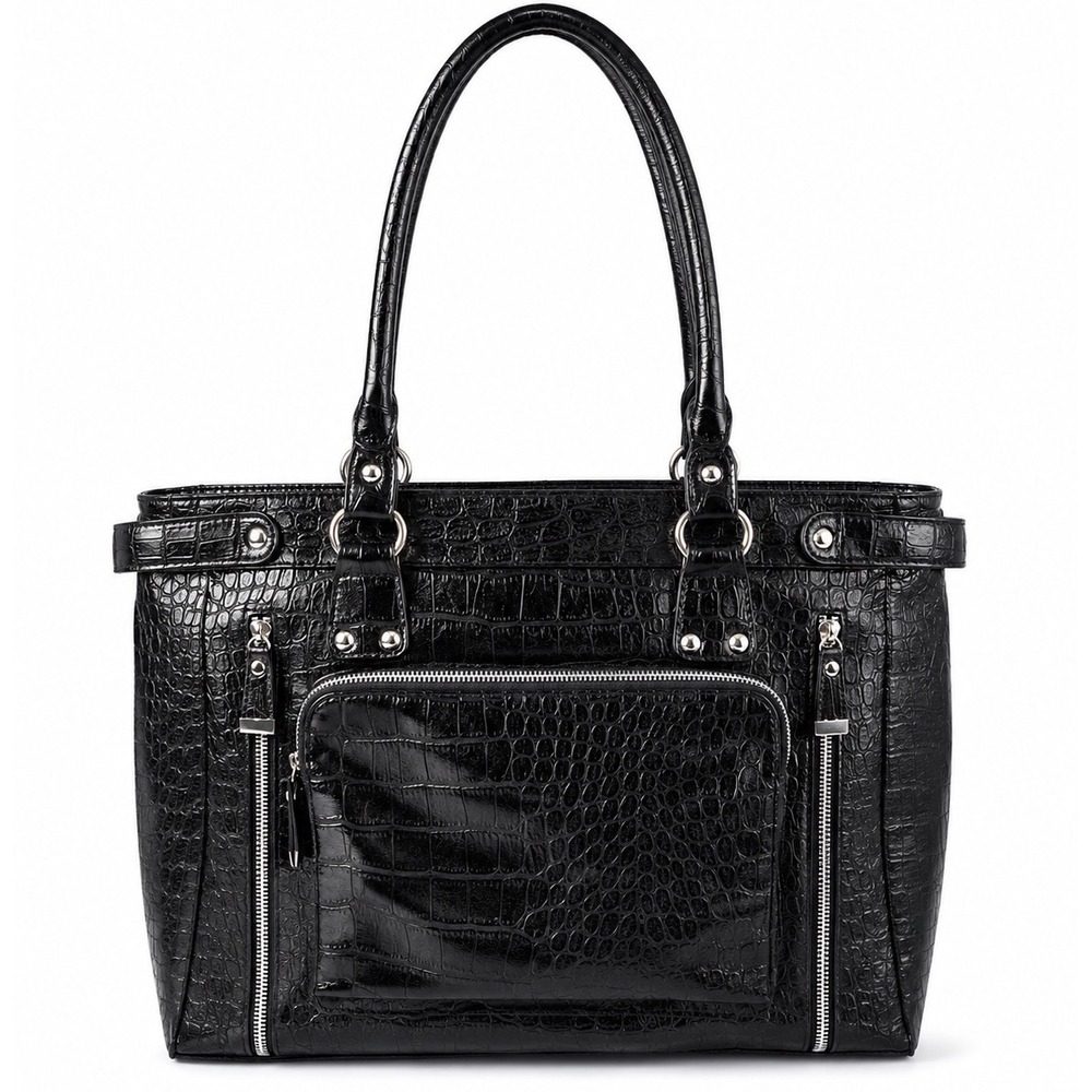 GAL Vintage Y2K Black Croc Embossed Shoulder Bag
